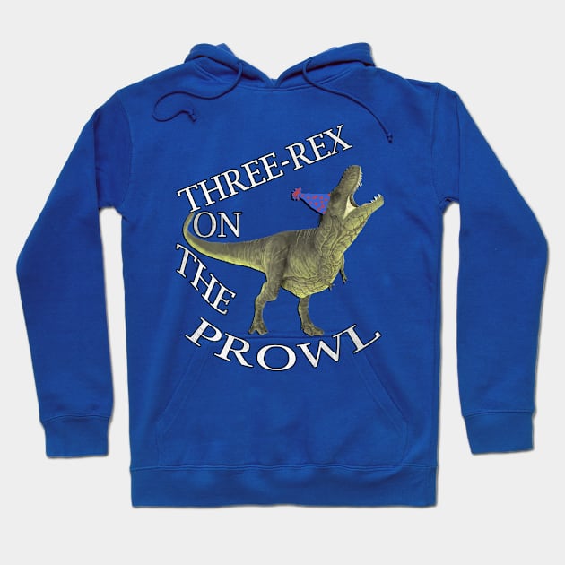 Birthday 3 Dino T-Rex Funny Three-Rex Gift Hoodie by tamdevo1